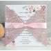 Invitation Card With Ribbon Bow Wedding Invitation Card Laser Cut Glitter Paper